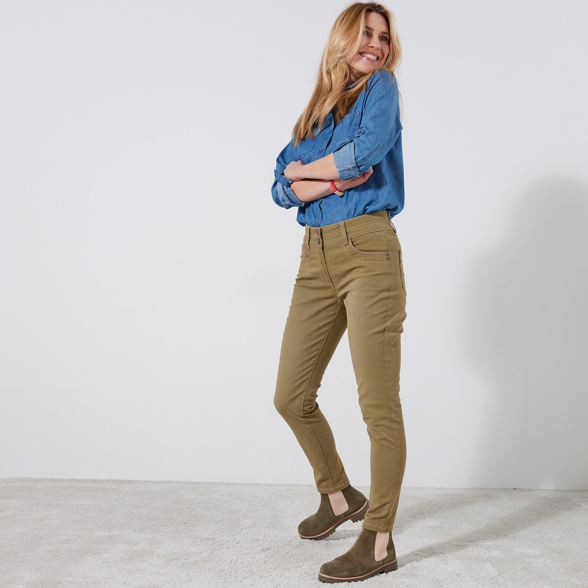 Jean 7/8ème fuselé couleur stretch