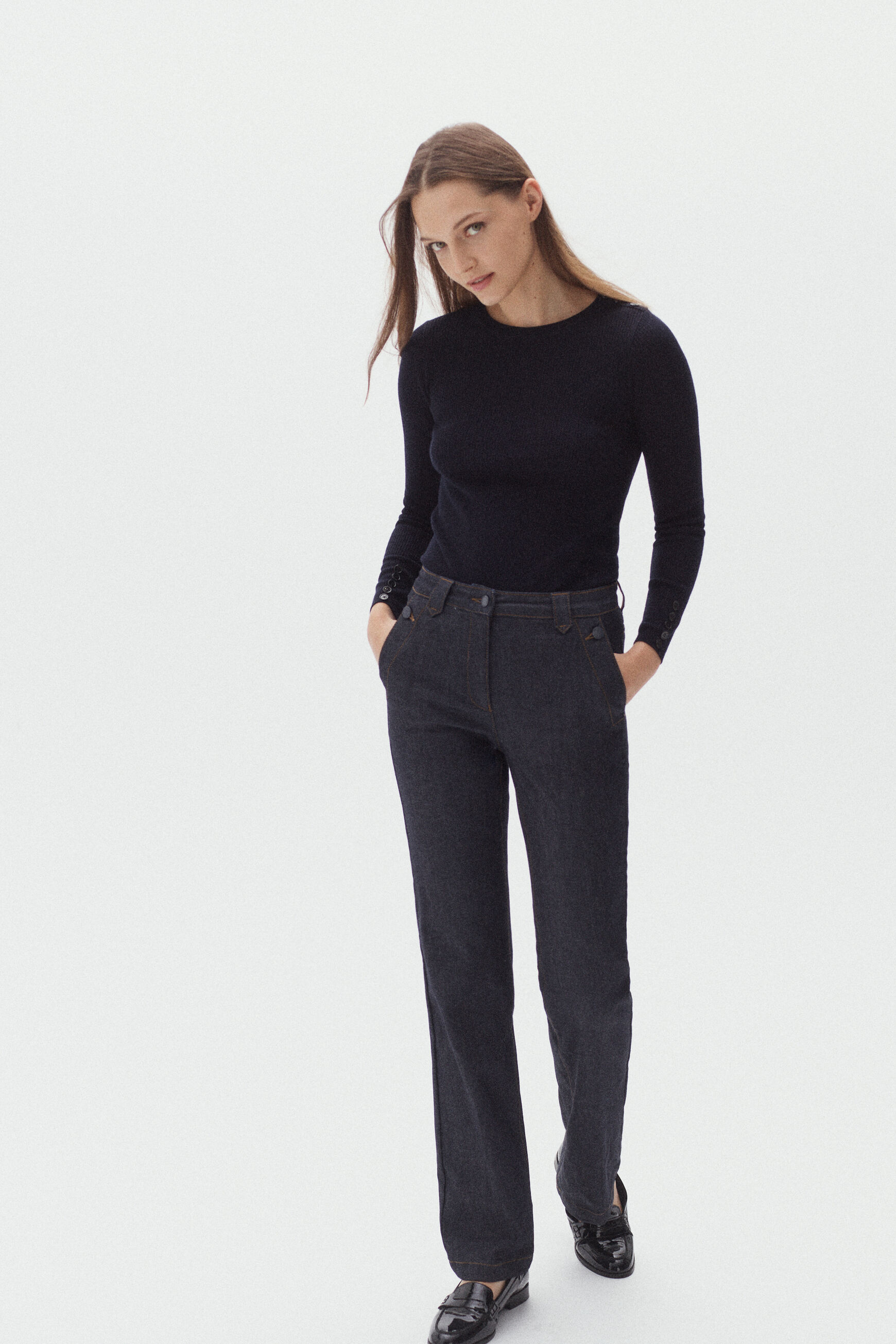 pantalon tommy denim double stone femme