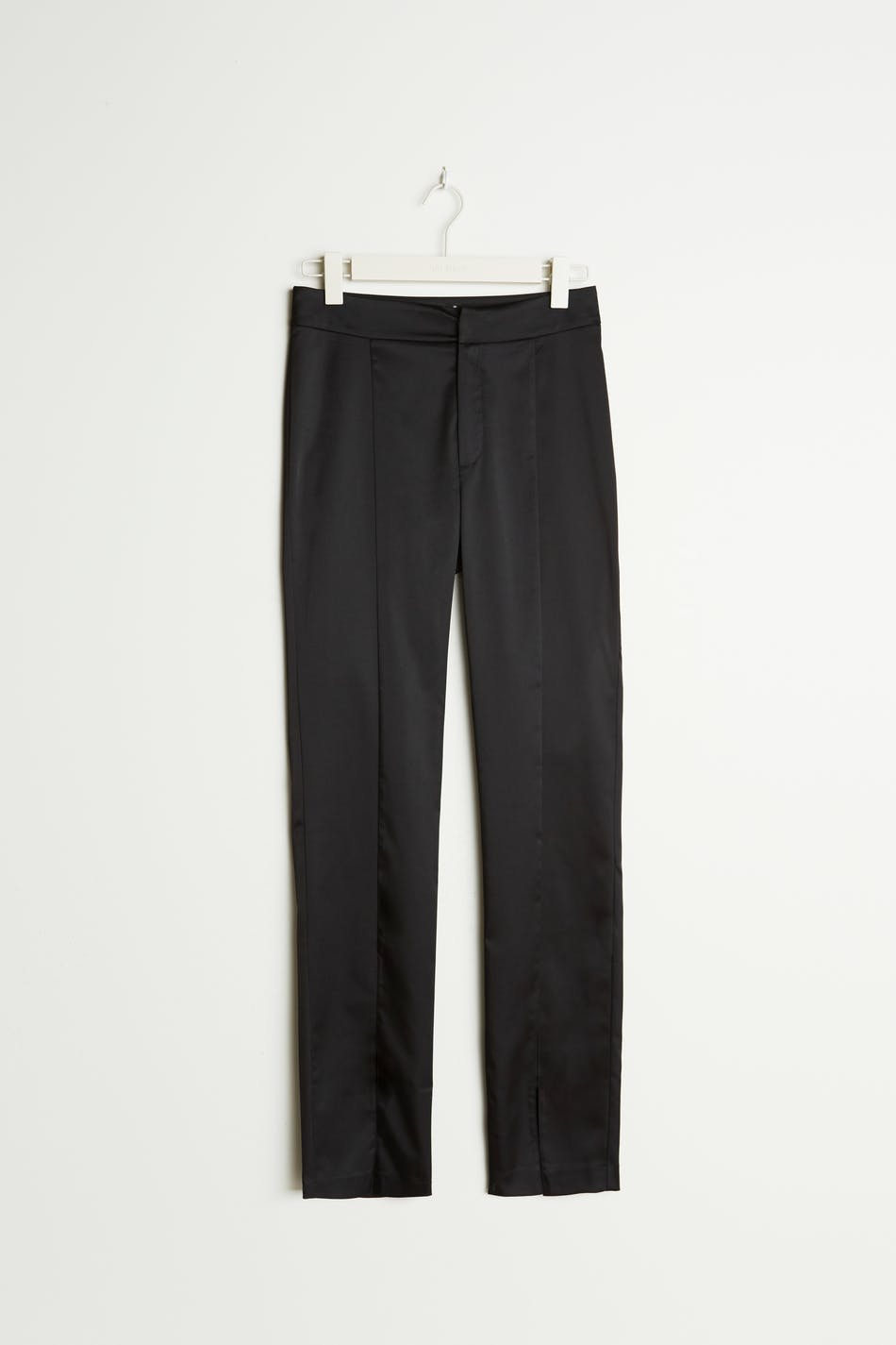 Satin front split trousers