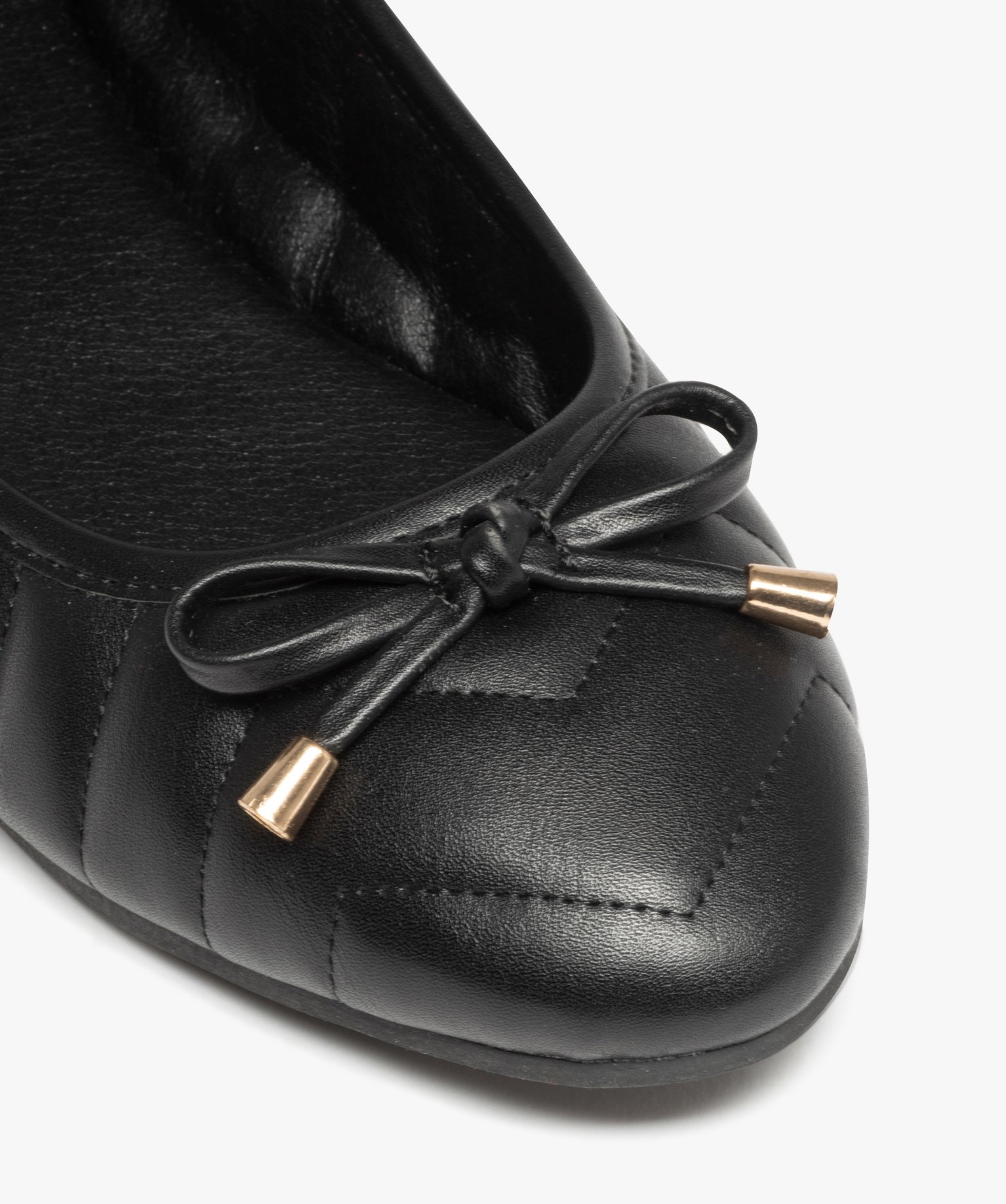 Ballerines femme matelassées avec noeud décoratif noir | GEMO