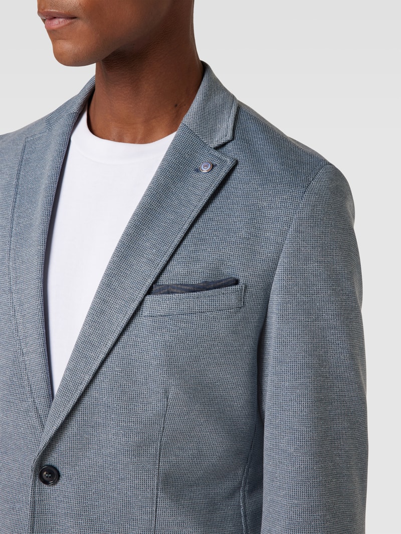 Regular Fit Sakko mit Brusttasche Modell 'Carter' in blau