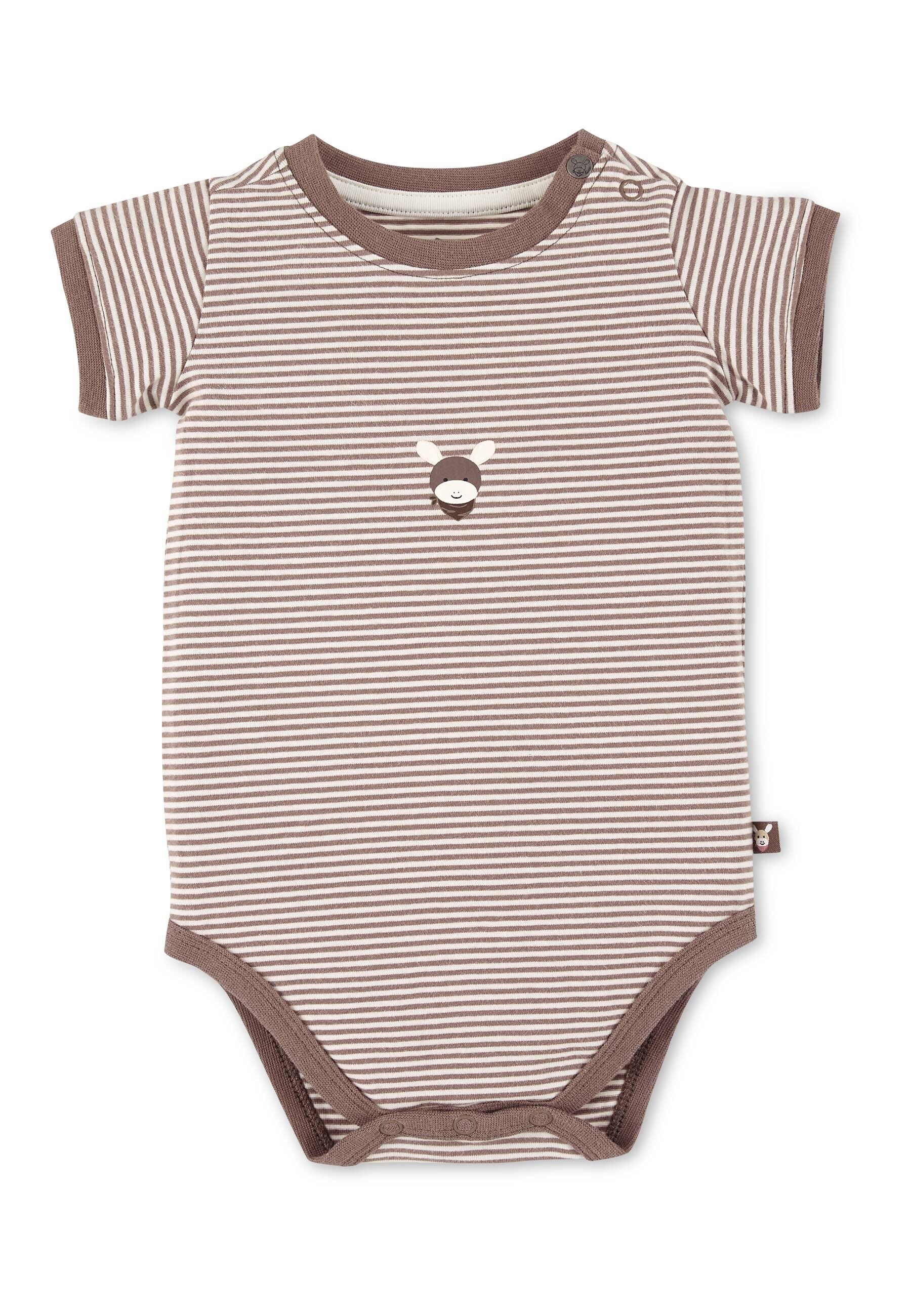 GOTS Body Esel Emmi, Kurzarm aus Jersey geringelt