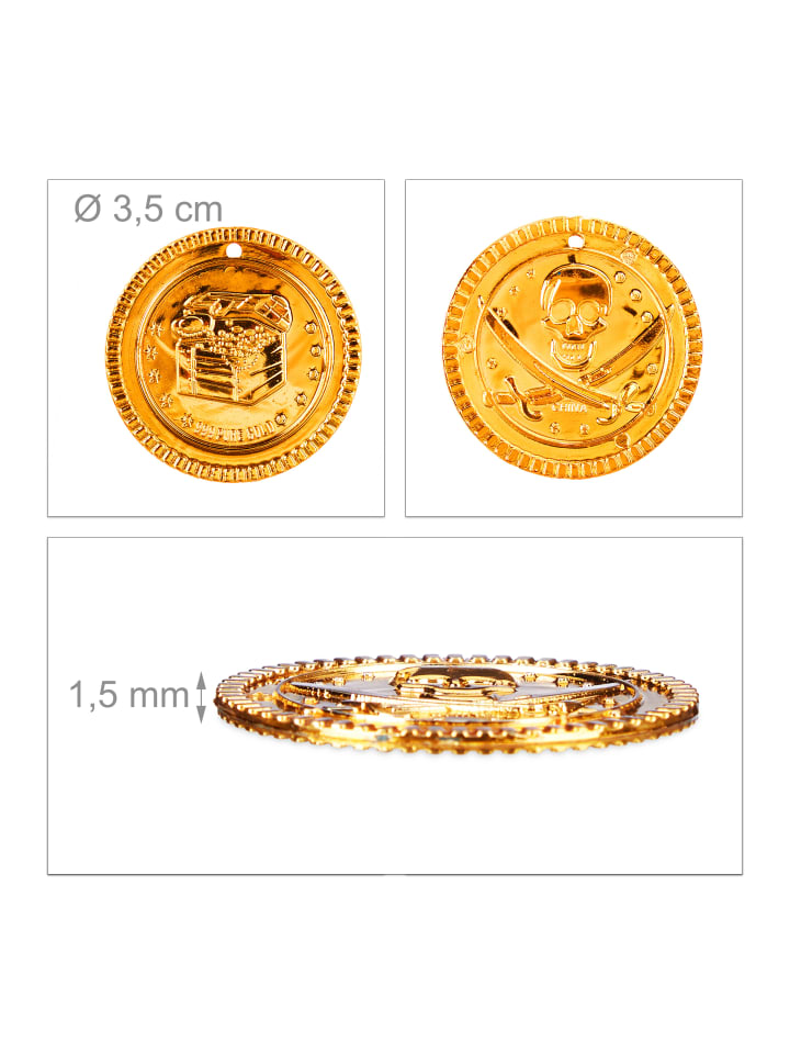 relaxdays 576x Goldtaler in Gold günstig kaufen onesize