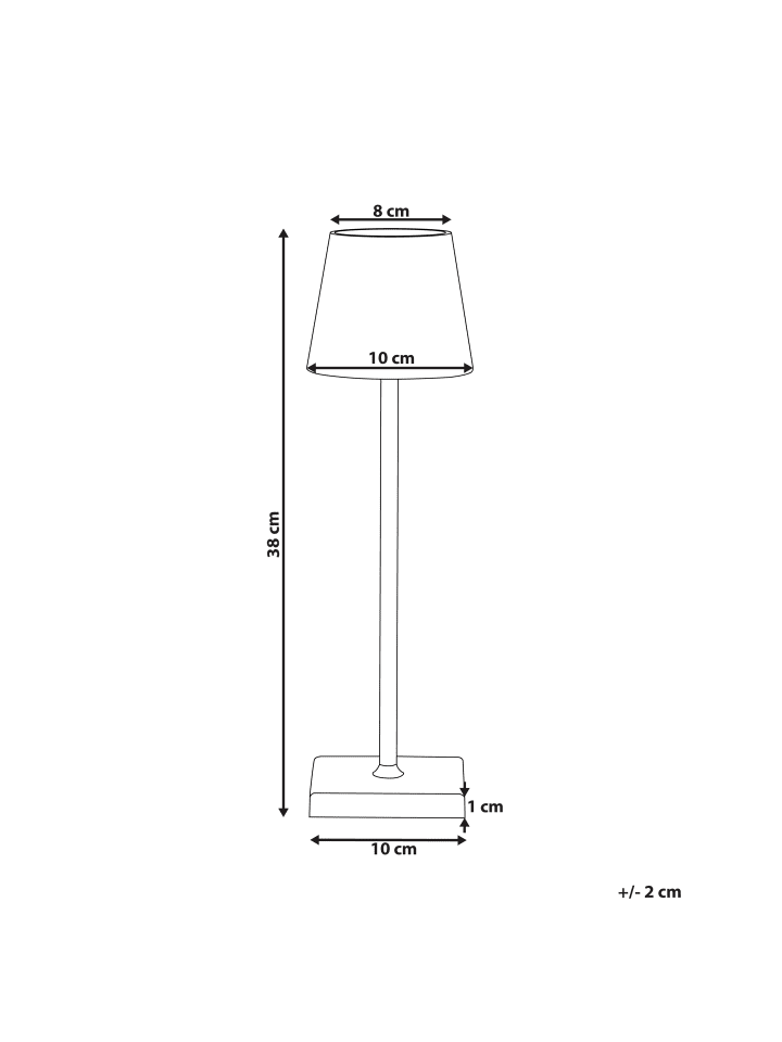 Beliani Tischleuchten BACEIRO in Weiß - (W) 10 x (H) 38 x (L) 10 cm günstig kaufen onesize