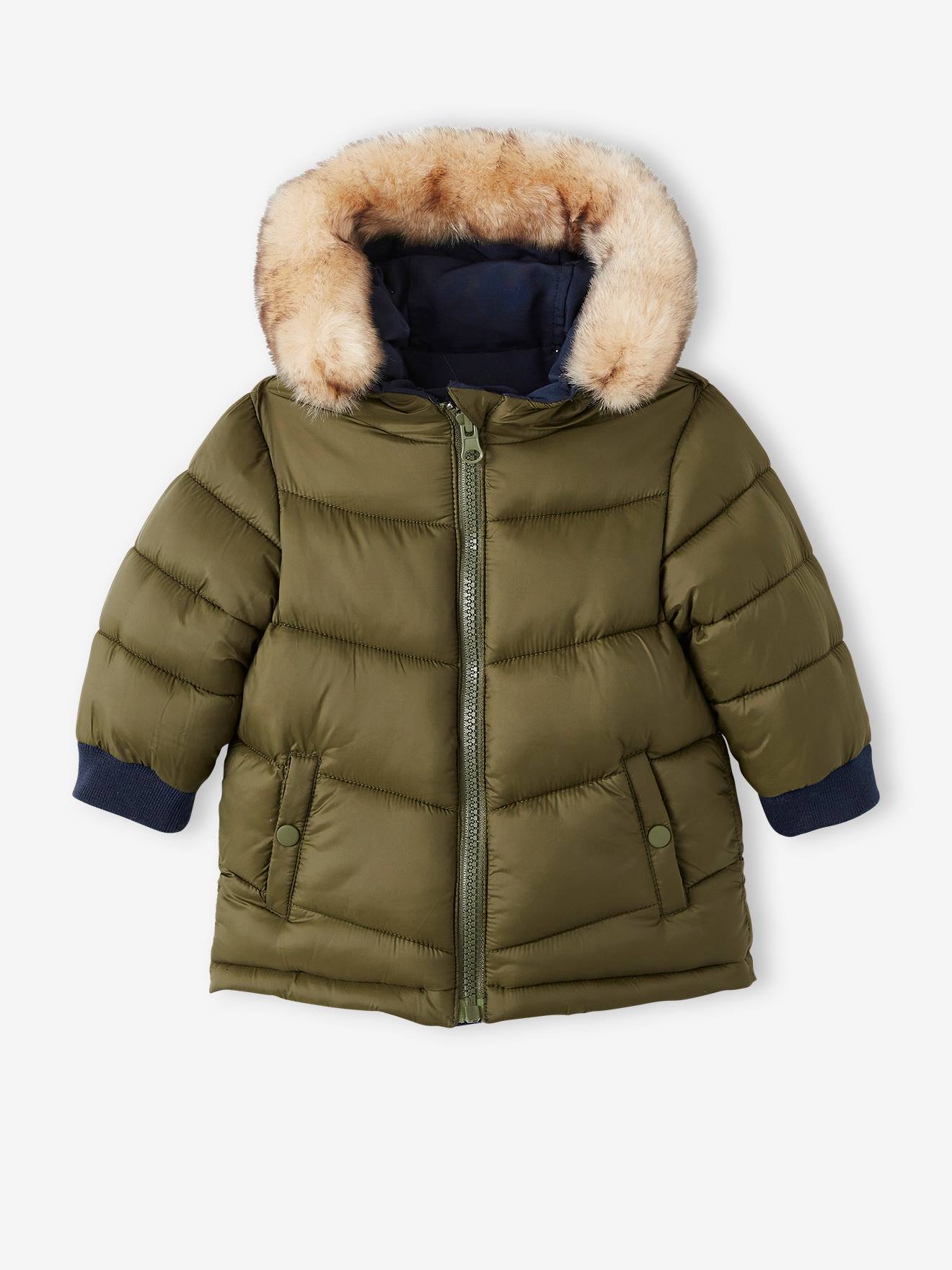 Parka réversible bébé avec capuche encre