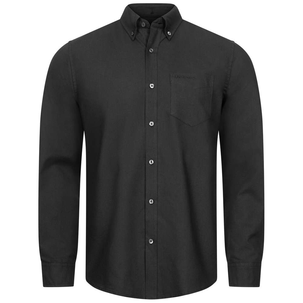 BEN SHERMAN Oxford Herren Langarm Hemd 0076260-BARELY BLACK