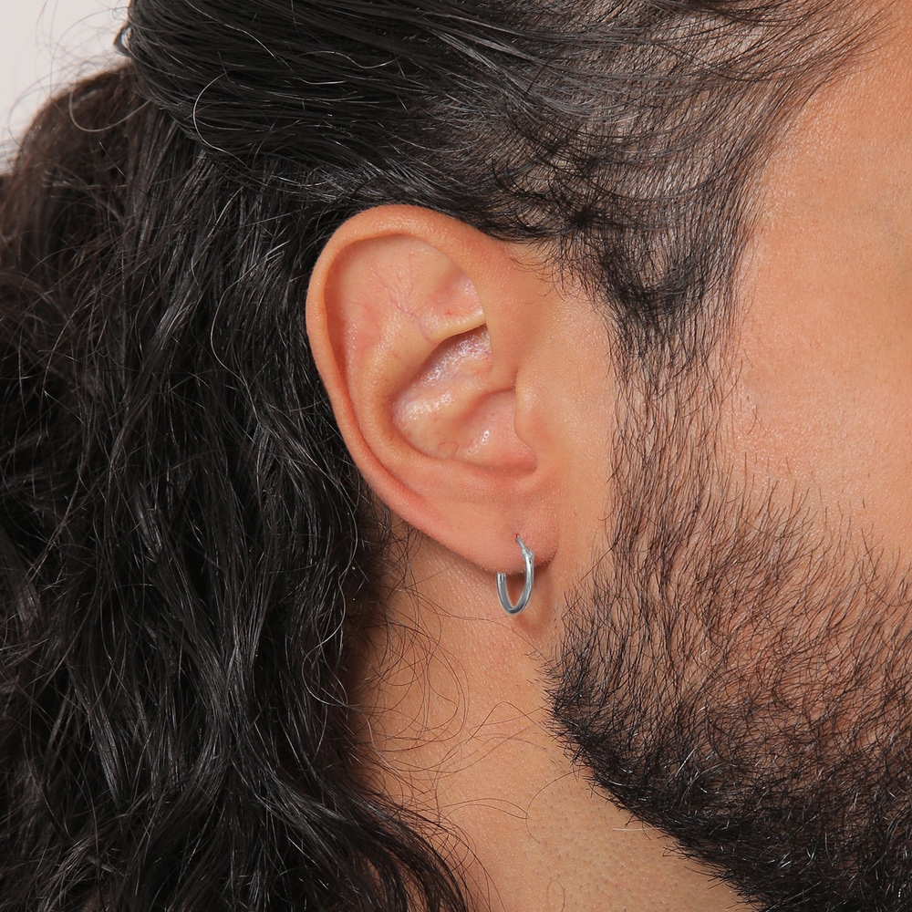 KUZZOI KUZZOI Boucles d'Oreilles Herren Creolen Set Duo Basic 925 Silber Boucles d'oreilles