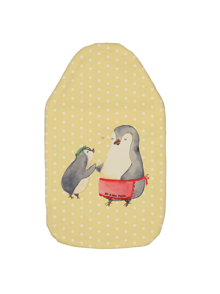 Mr. & Mrs. Panda Wärmflasche Pinguin mit Kind ohne Spruch in Gelb Pastell günstig kaufen onesize