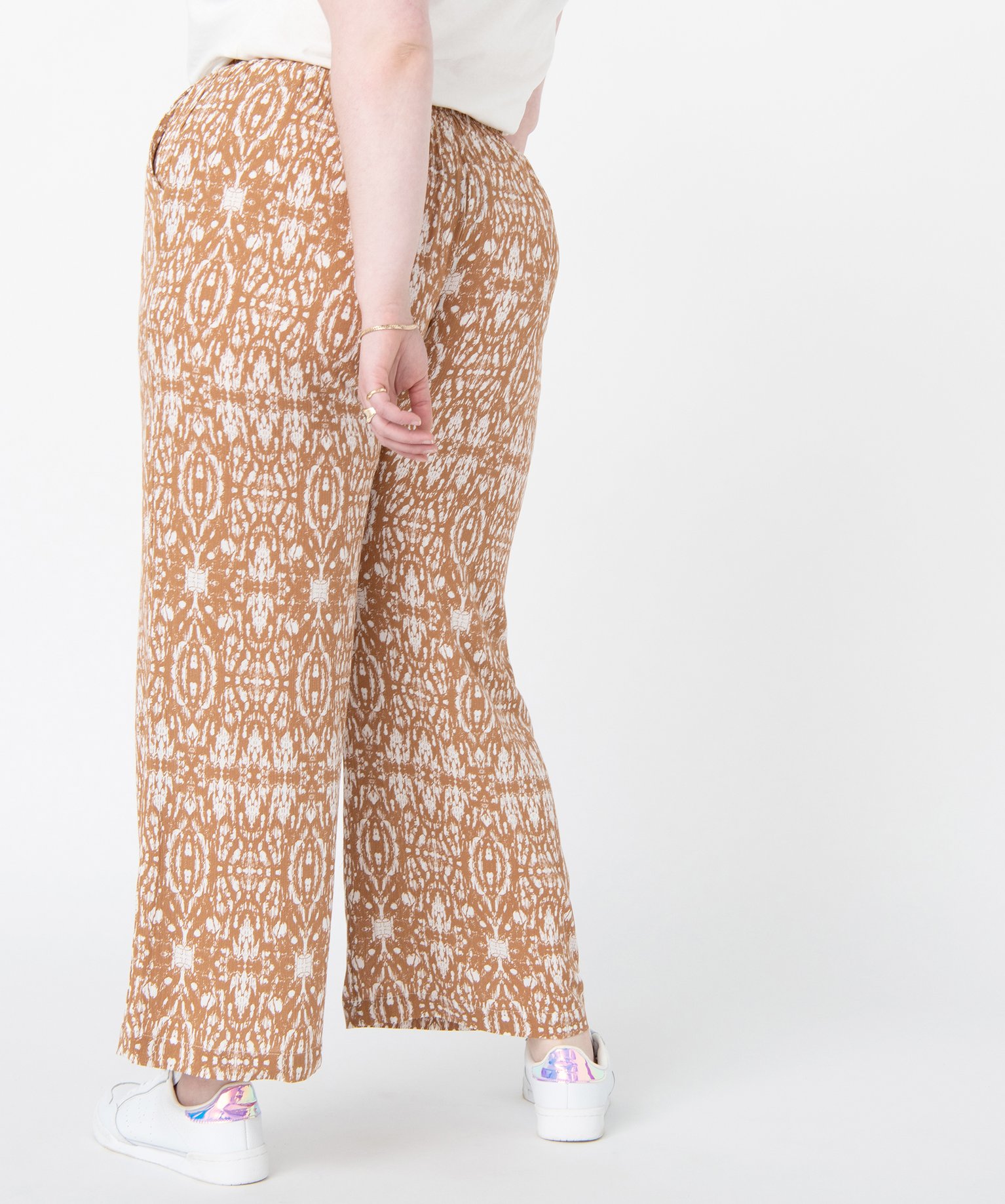 Pantalon femme grande taille imprimé coupe large imprime | GEMO