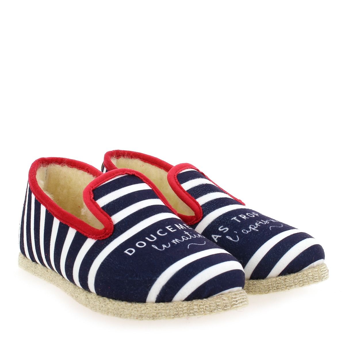 Chausse Mouton  MESSAGE - Marine rouge