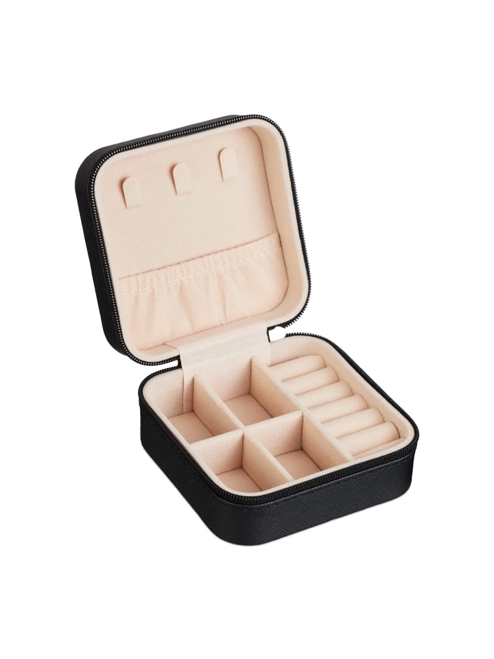 relaxdays Schmuckkästchen in Schwarz - (B)10 x (H)5 x (T)10 cm günstig kaufen onesize