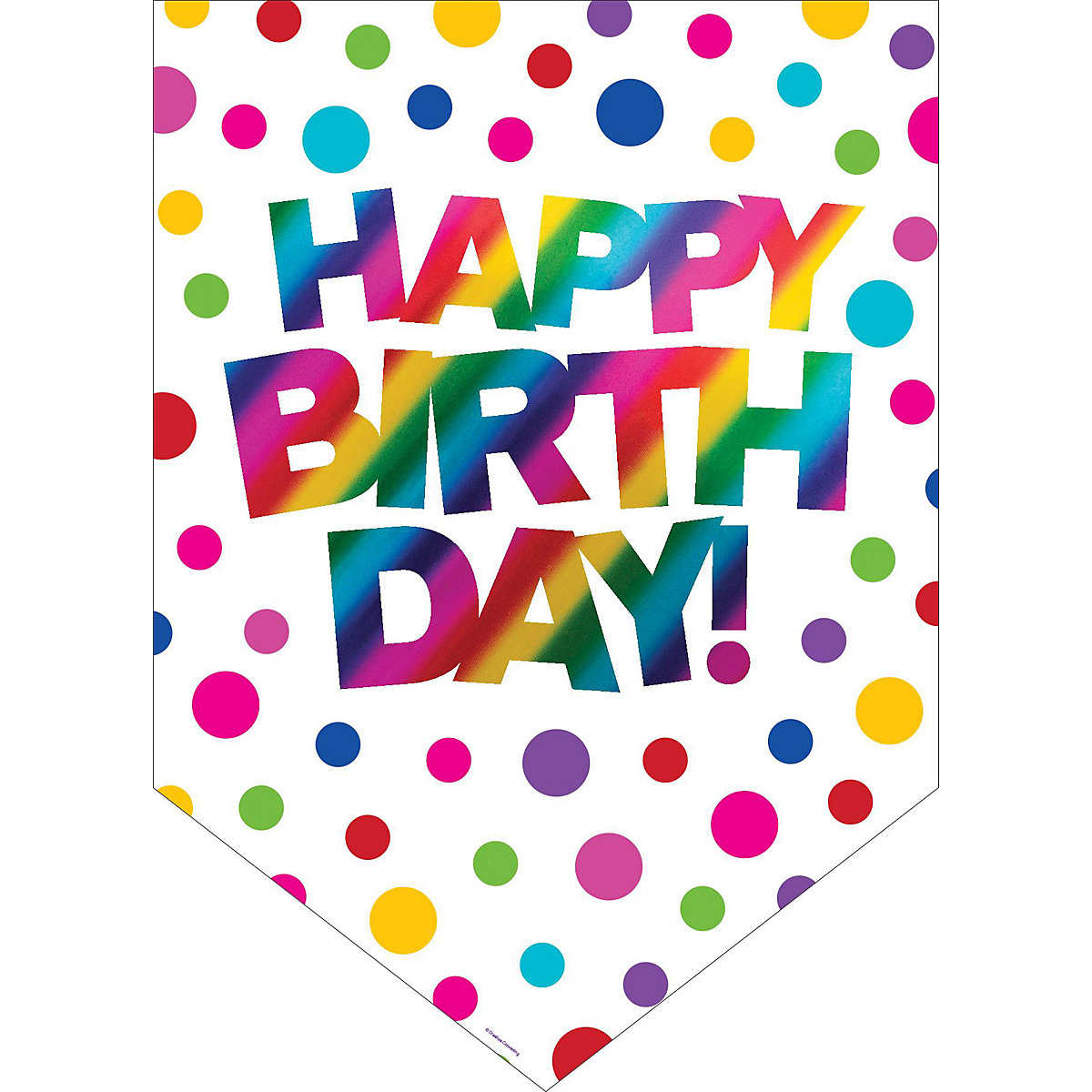 Türbanner Happy Birthday Rainbow, Kunststoff, 89 x 45 cm