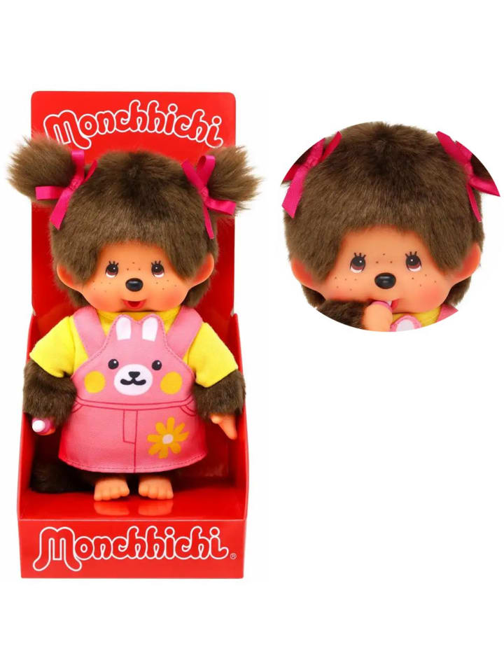 Monchhichi Mädchen im Häschen-Kleid mit Zöpfen | 20 cm Monchhichi Puppe | Fashion günstig kaufen onesize