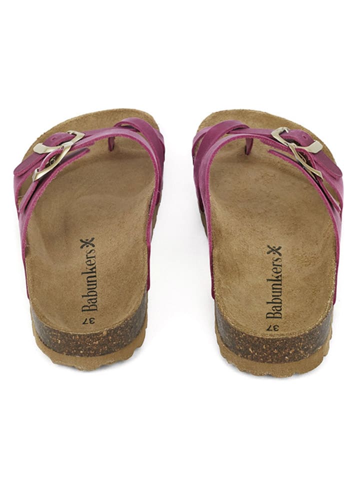 BABUNKERS Family Leder-Zehentrenner in Pink günstig kaufen