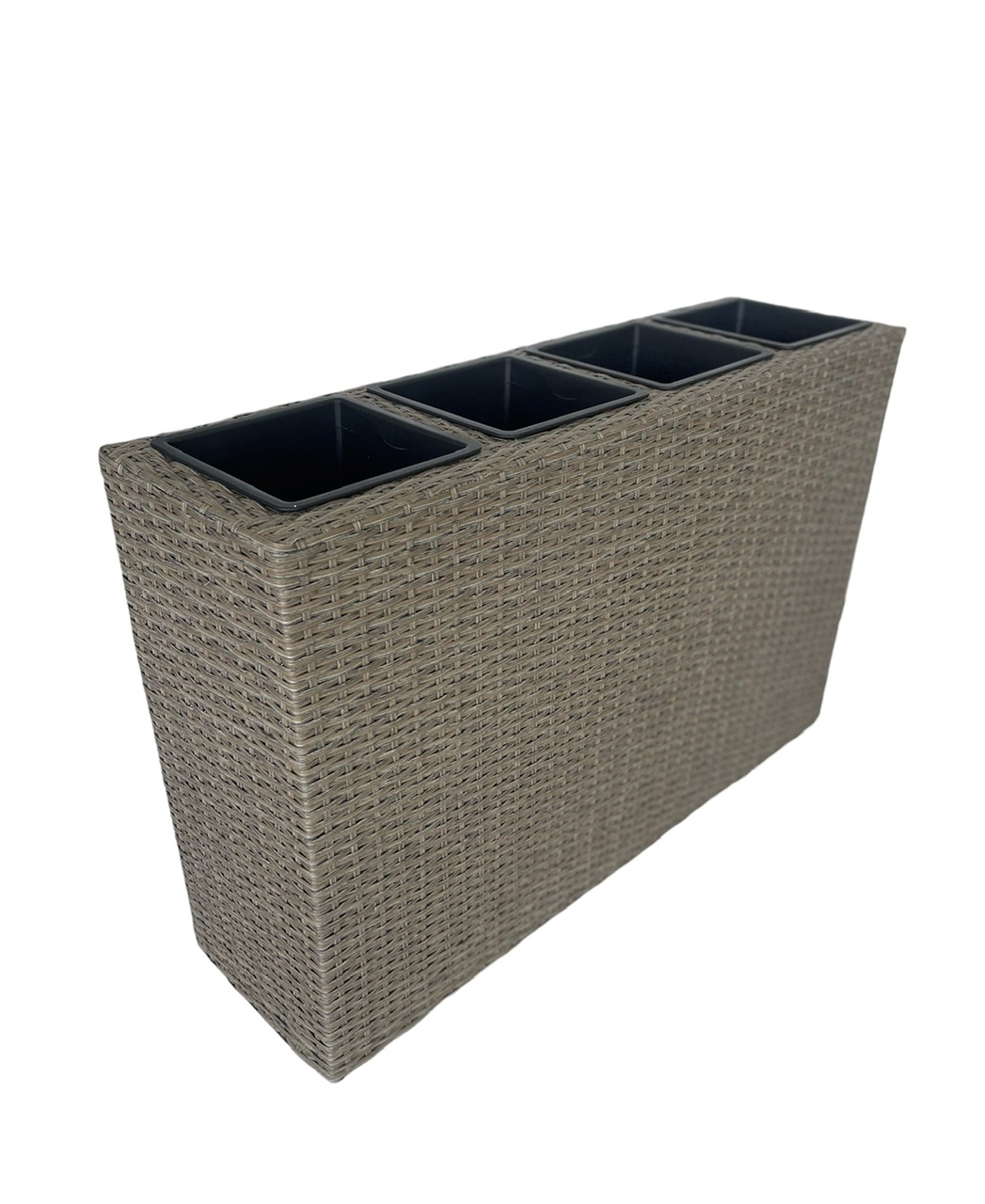 HC Garten & Freizeit Blumentopf Raumtrenner Rattan-Optik mit vier Töpfen