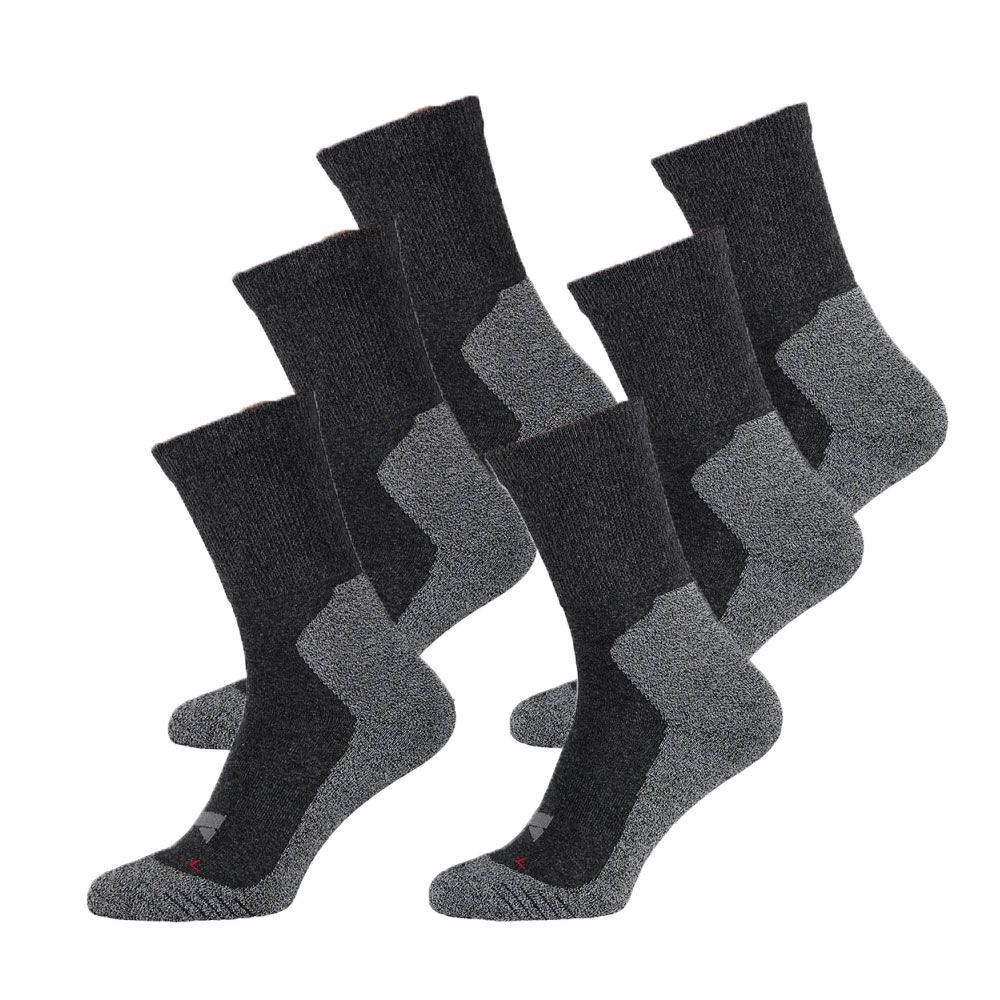 Xtreme 6 Paar Multi Antraciet Hiking Socken