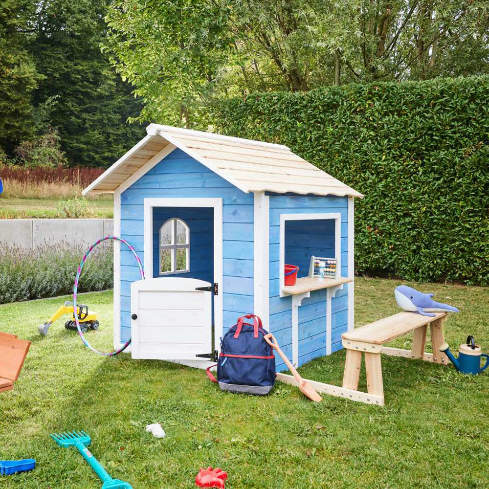 Home Deluxe Spielhaus - Der große Palast / Blau mit Bank