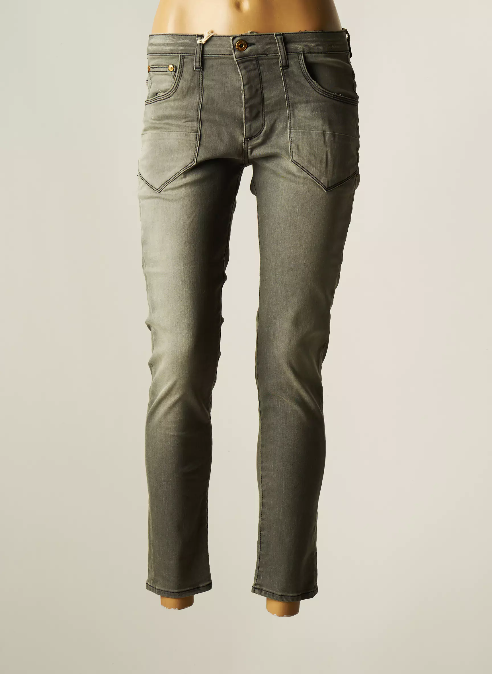 Please Pantalons Slim Femme couleur gris