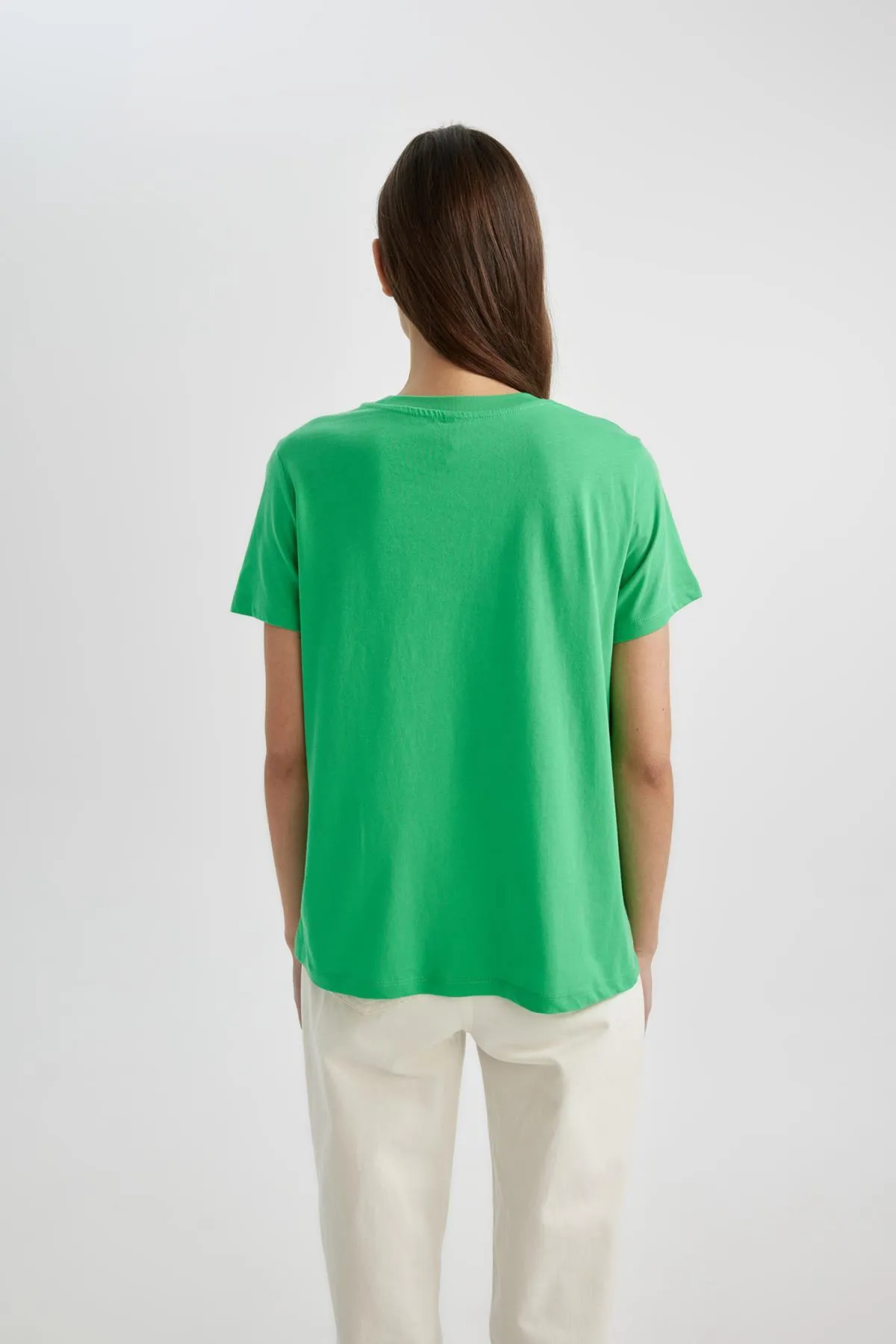 DeFacto  T-Shirt - Grün - Regular Fit