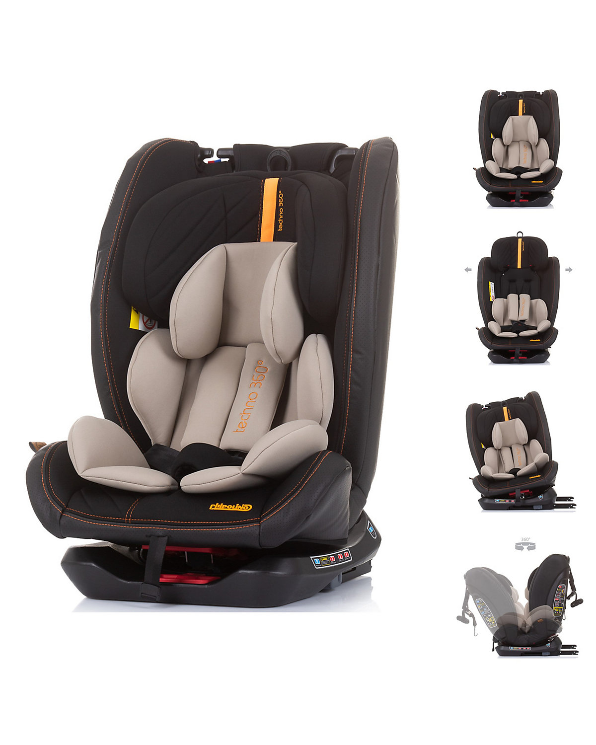 Kindersitz Techno Gruppe 0+/1/2/3 (0 - 36 kg), Isofix, um 360 Grad drehbar Kindersitze