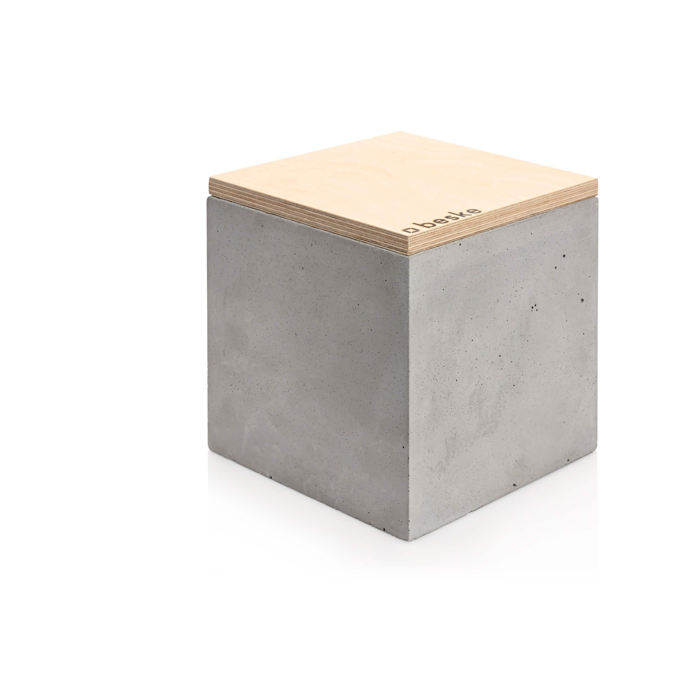 beske Outdoorkerze Betonfeuer® - Fuego mit Dauerdocht Kerzenfresser Tischfeuer (17x17x17), Unendliche Brenndauer