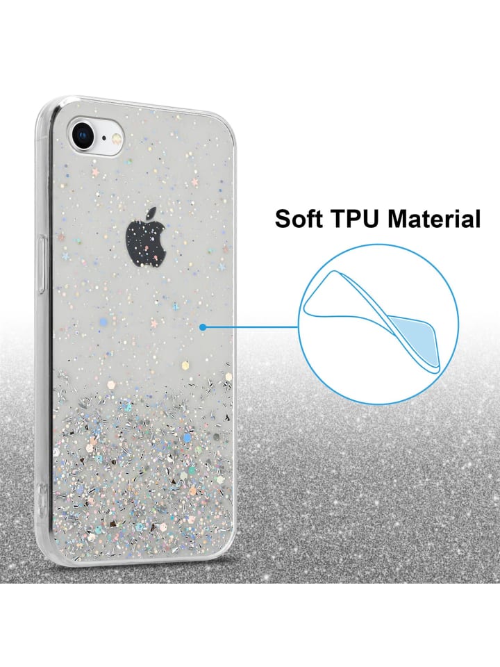 cadorabo Hülle für Apple iPhone 7 / 7S / 8 / SE 2020 Glitter in Transparent mit Glitter günstig kaufen onesize