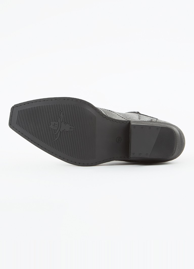Ghete cowboy din piele Steve Madden Waynoa cu finisaj metalic