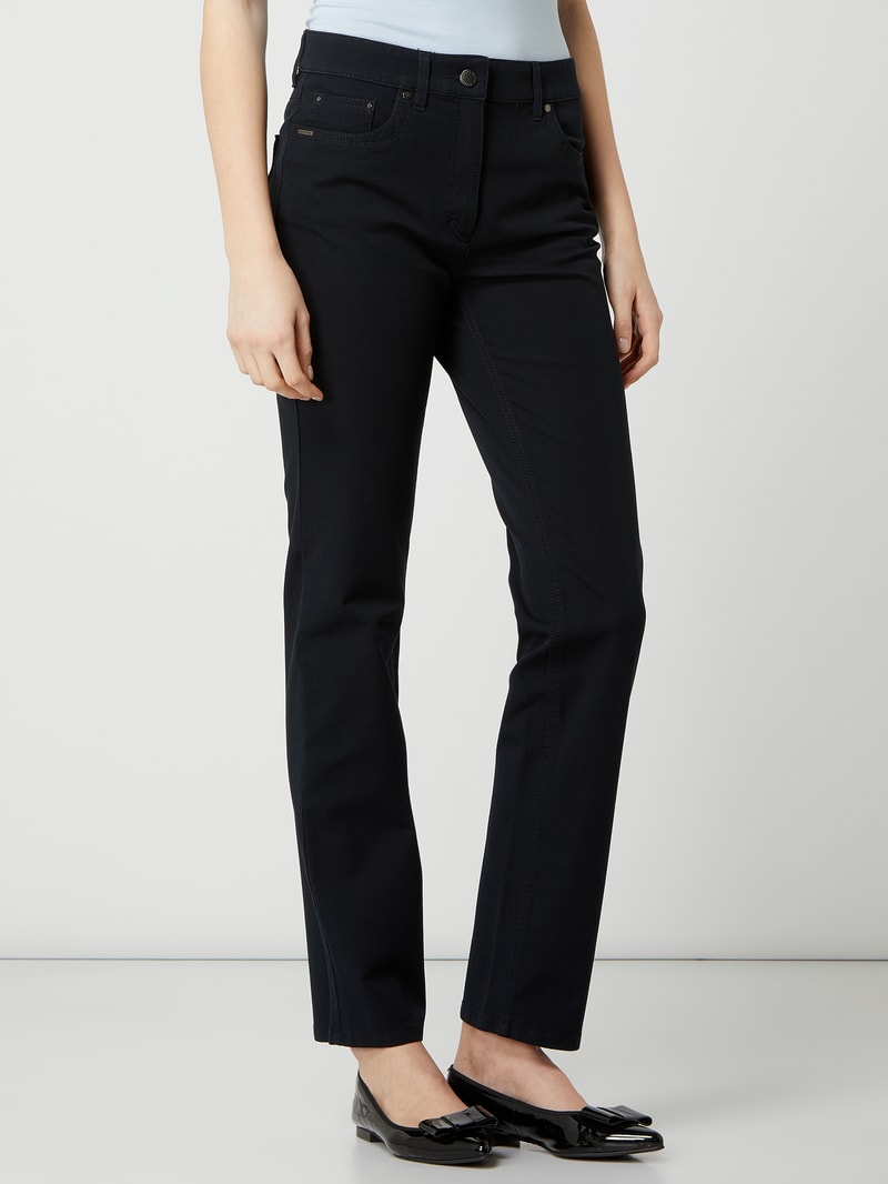 Comfort Fit Jeans mit Stretch-Anteil Modell 'Cora' in marineblau