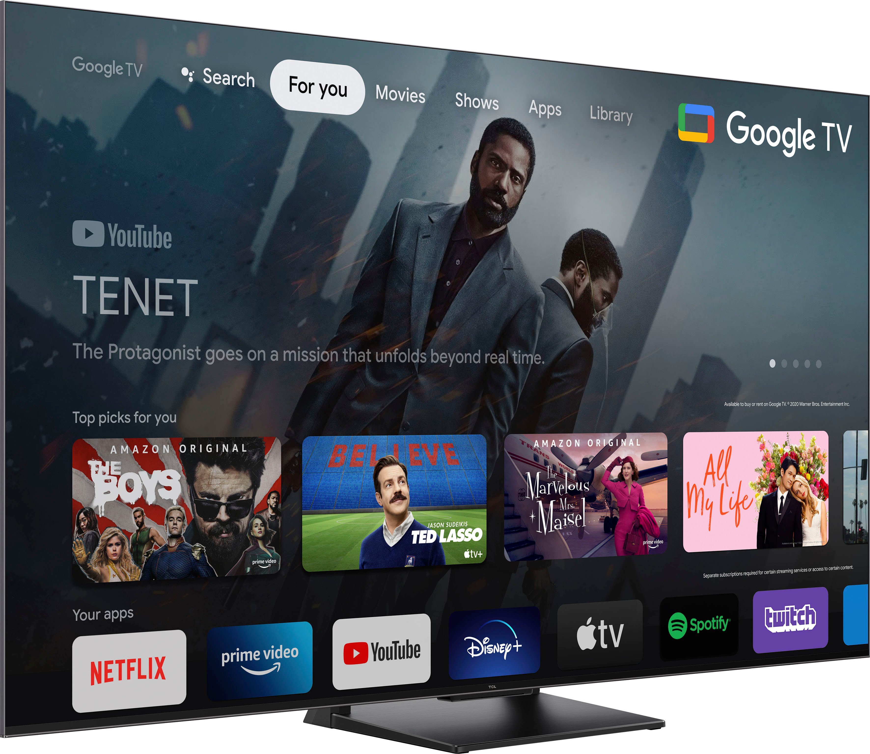 TCL 55C743X1 QLED-Fernseher (139 cm/55 Zoll, 4K Ultra HD, Android TV, Google TV, Smart-TV)