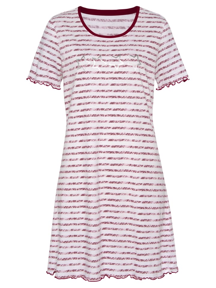 VIVANCE DREAMS Sleepshirt in pink-rot-gestreift günstig kaufen
