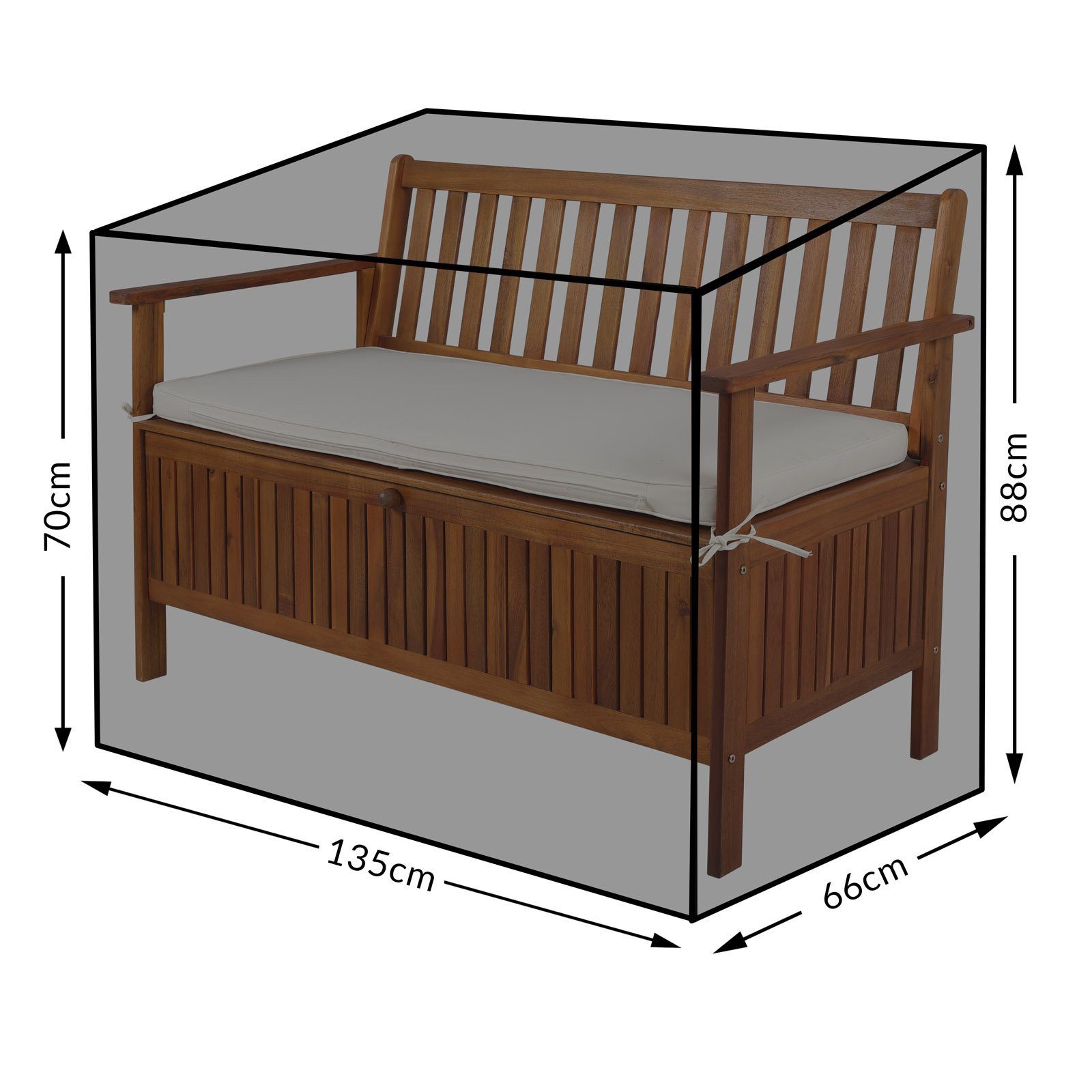 Kingsleeve Gartenmöbel-Schutzhülle Kingsleeve, Gartenmöbel Winterfest UV-beständig PE 135x66x88cm Garage Abdeckplane
