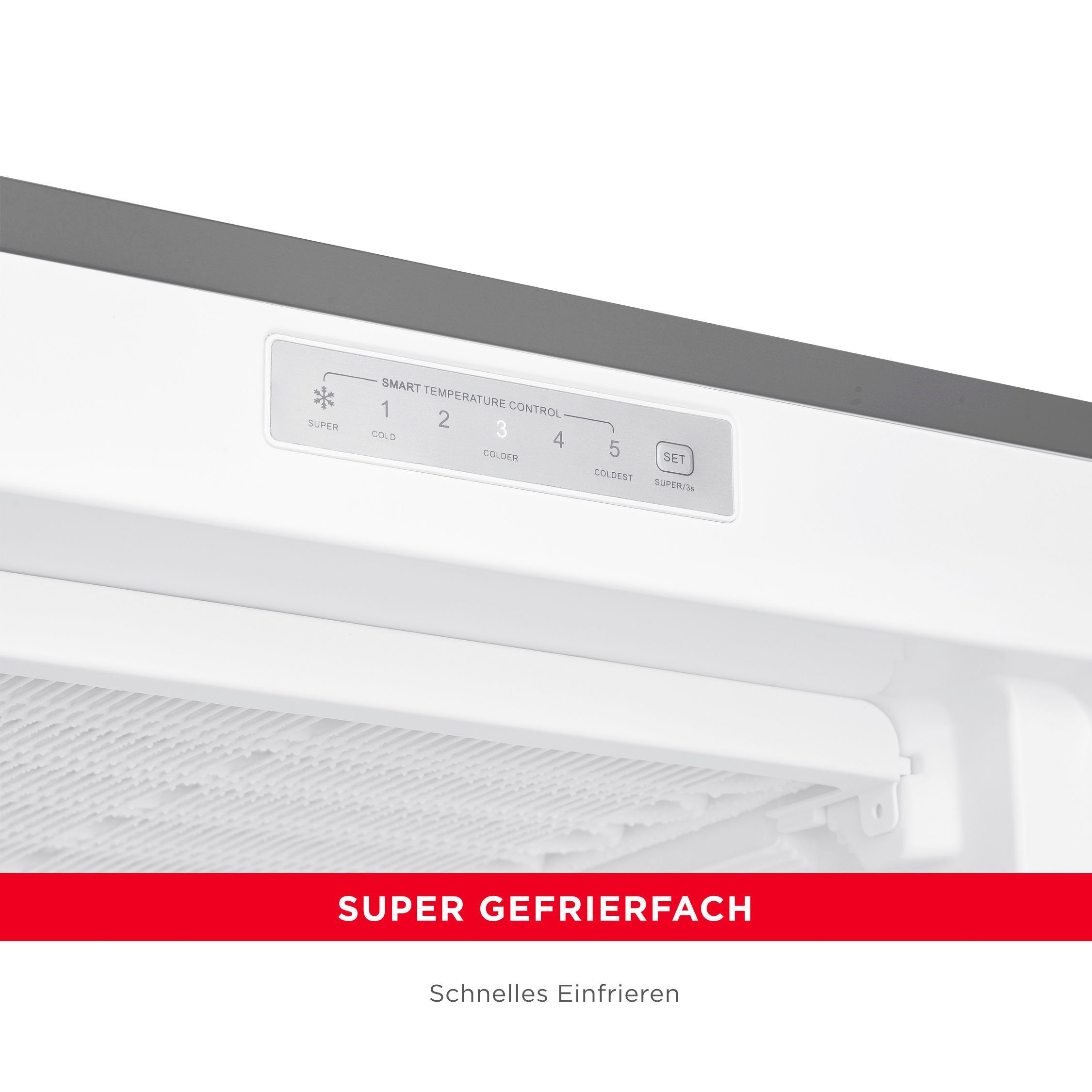 Hanseatic Gefrierschrank HGS14355DI, 142,6 cm hoch, 54,4 cm breit, QuickFreeze