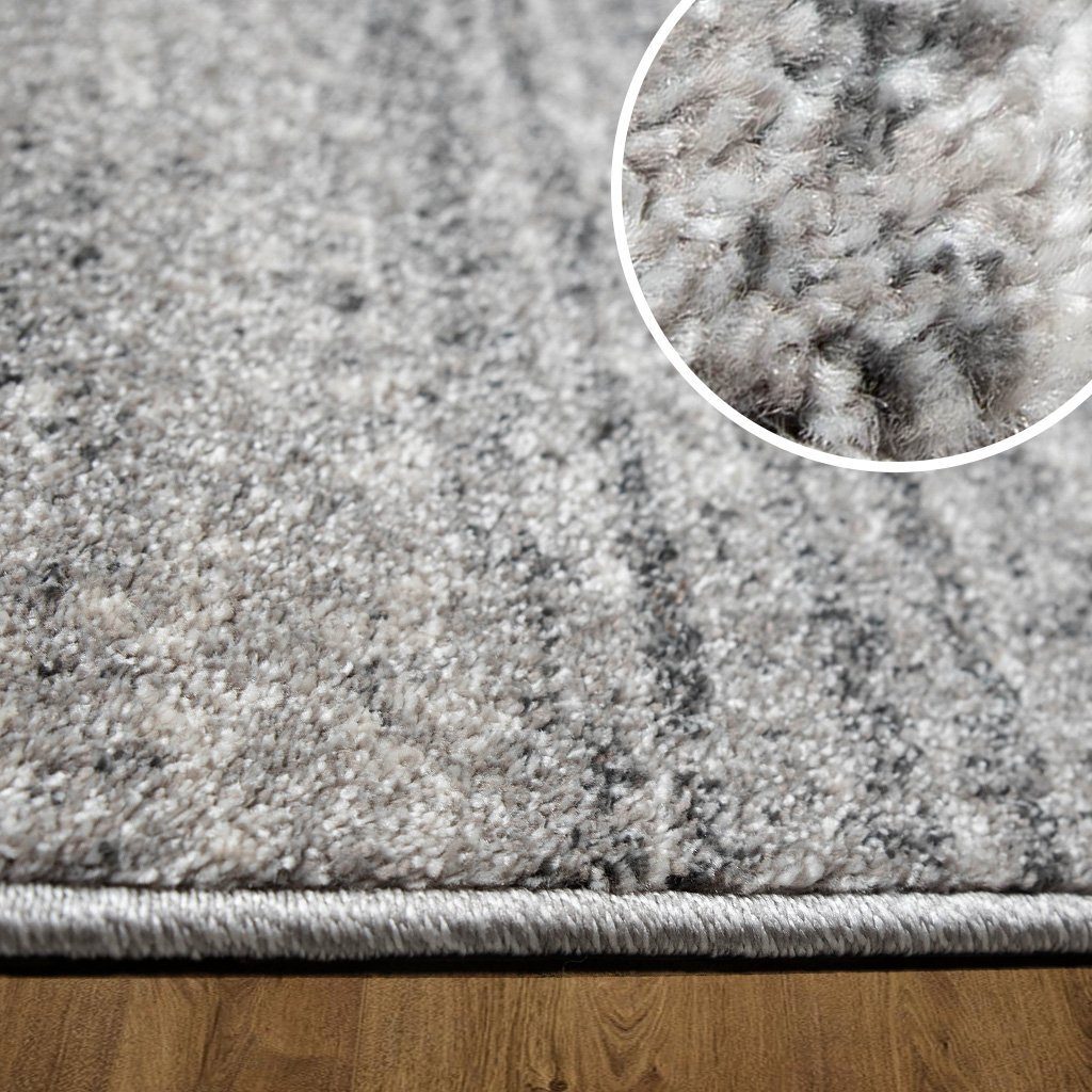 Teppich Mercur, oKu-Tex, rechteckig, Höhe: 11 mm, Kurzflorteppich, besonders weicher Flor, grau meliert, dichte Qualität