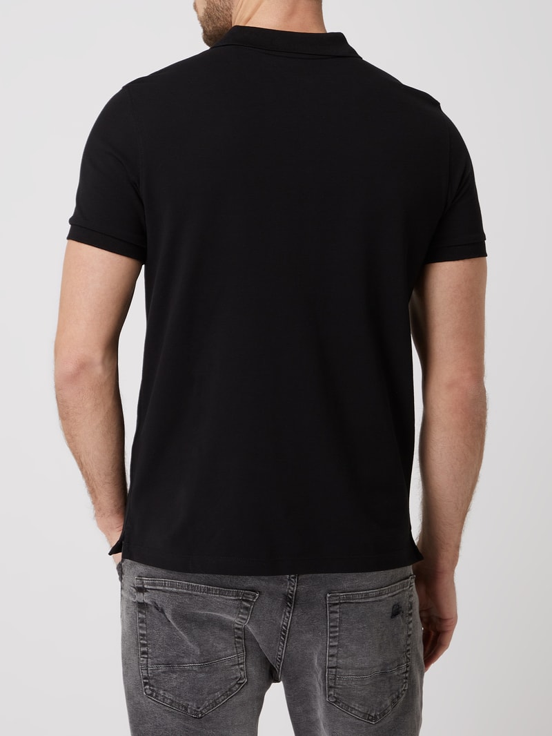 Poloshirt aus Baumwolle in schwarz