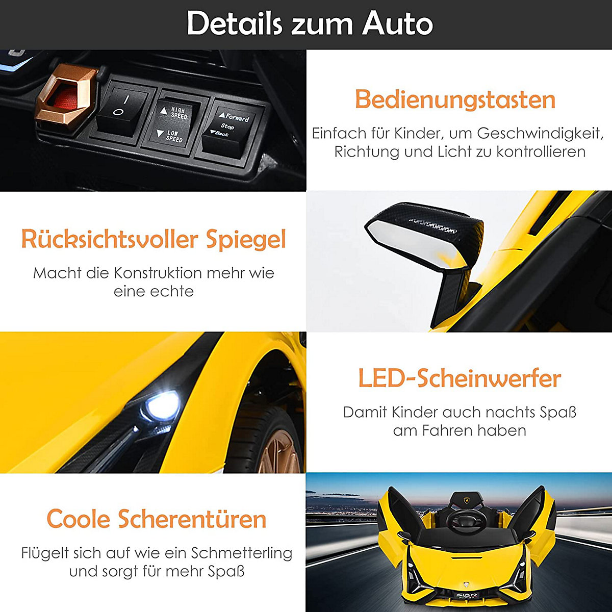 Elektroauto Lamborghini 2.4G Fernbedienung 3-8 Jahre