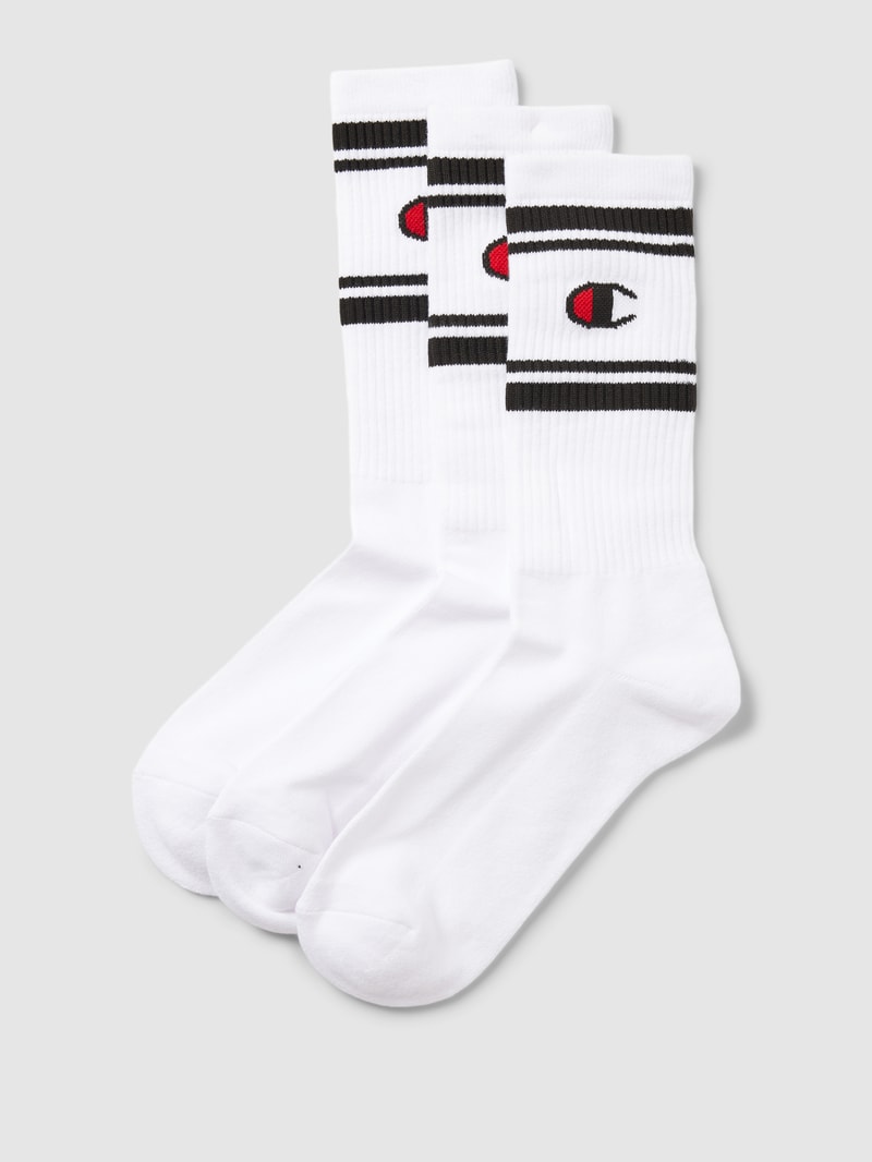 Socken mit Kontraststreifen im 3er-Pack in weiß