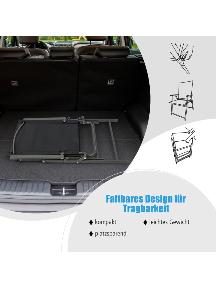 COSTWAY 4er Set Gartenstühle in Schwarz günstig kaufen onesize