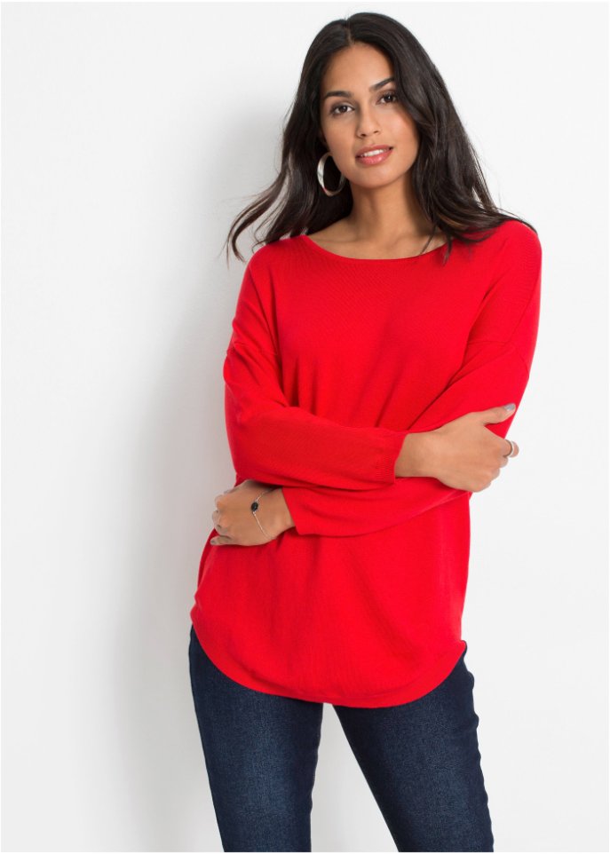 Pullover mit V-Ausschnitt hinten