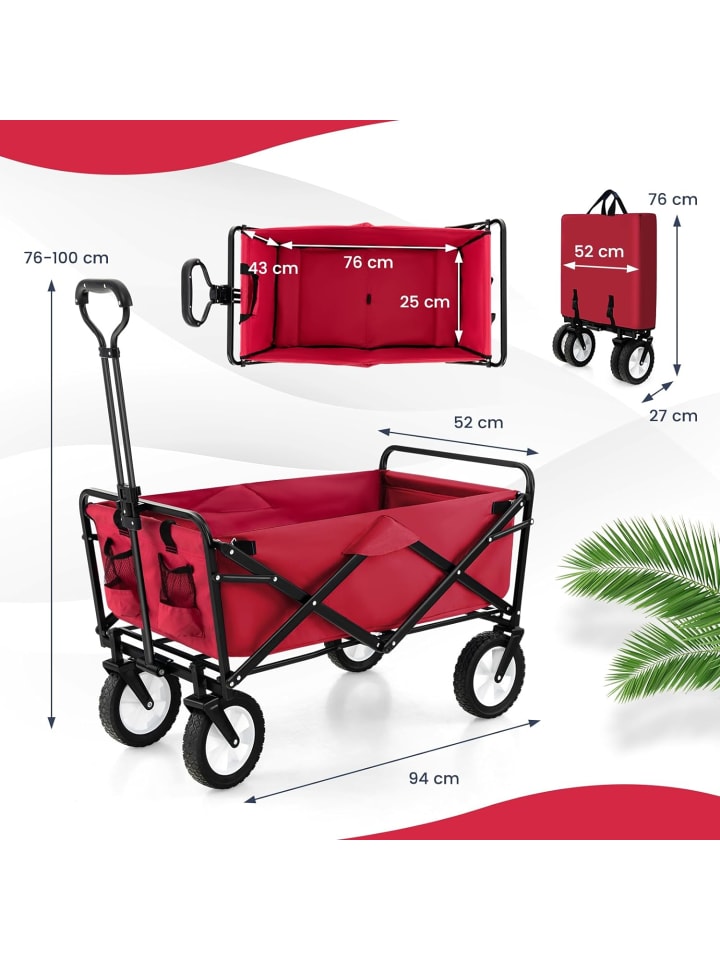 COSTWAY Bollerwagen faltbar in Rot günstig kaufen onesize