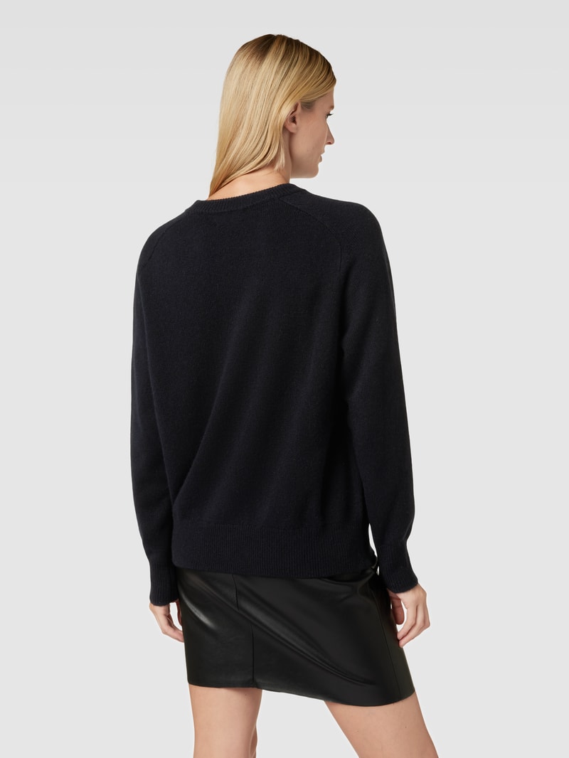 Strickpullover aus Kaschmir mit Rundhalsausschnitt in schwarz