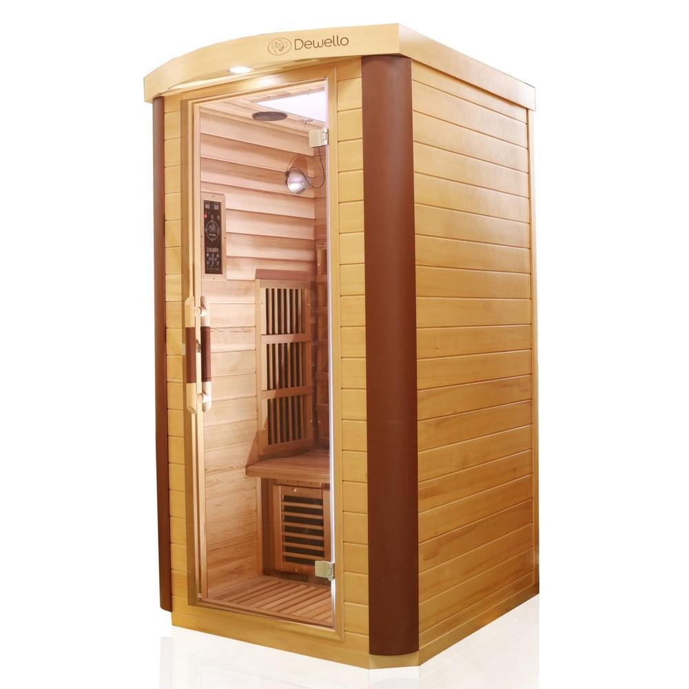 Dewello Infrarotkabine Infrarotsauna TORONTO 102cm x 102cm x 190cm Vollspektrumstrahler