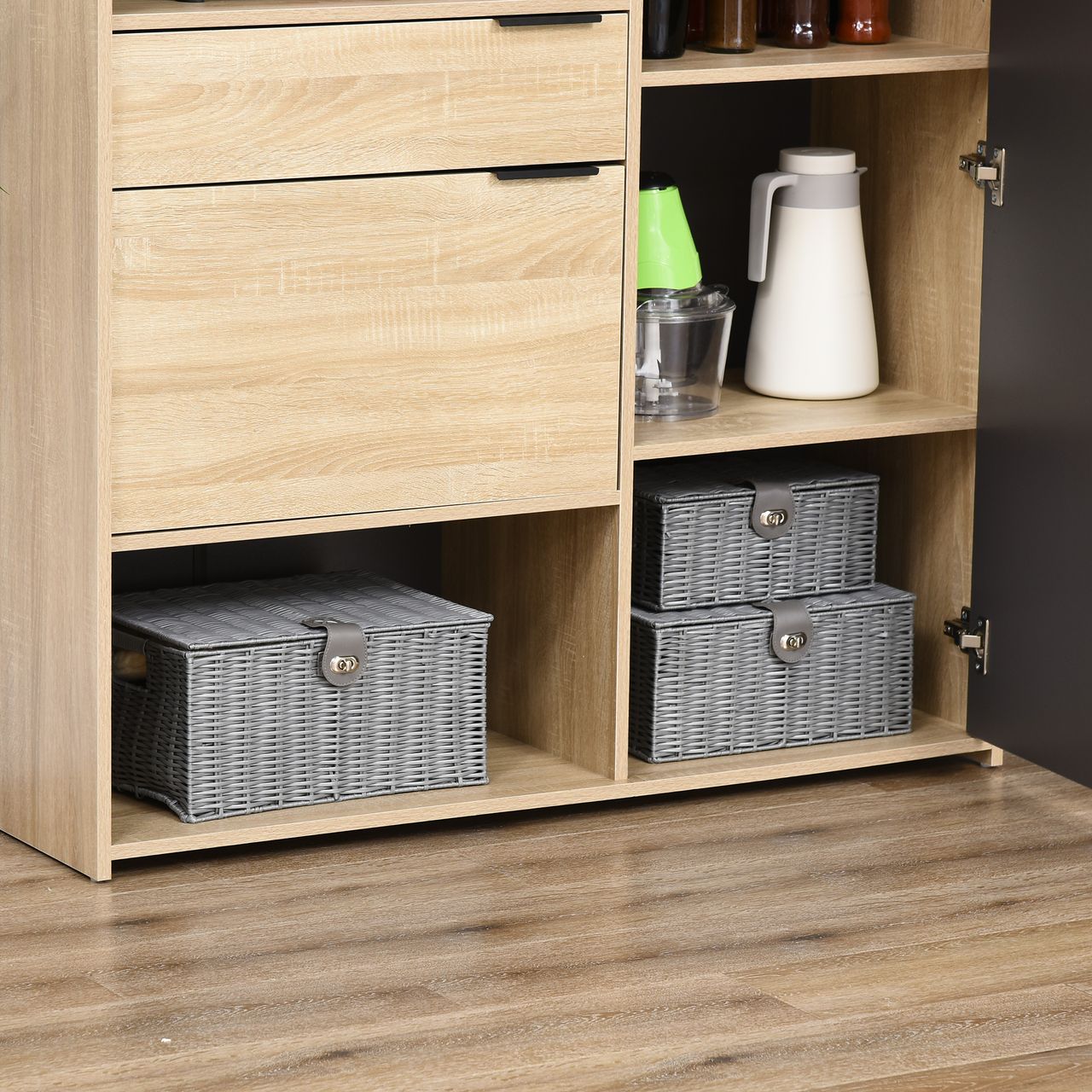 HOMCOM Rattan Aufbewahrungsboxen 3er-Set 18L, 12L, 7L Aufbewahrungskorb