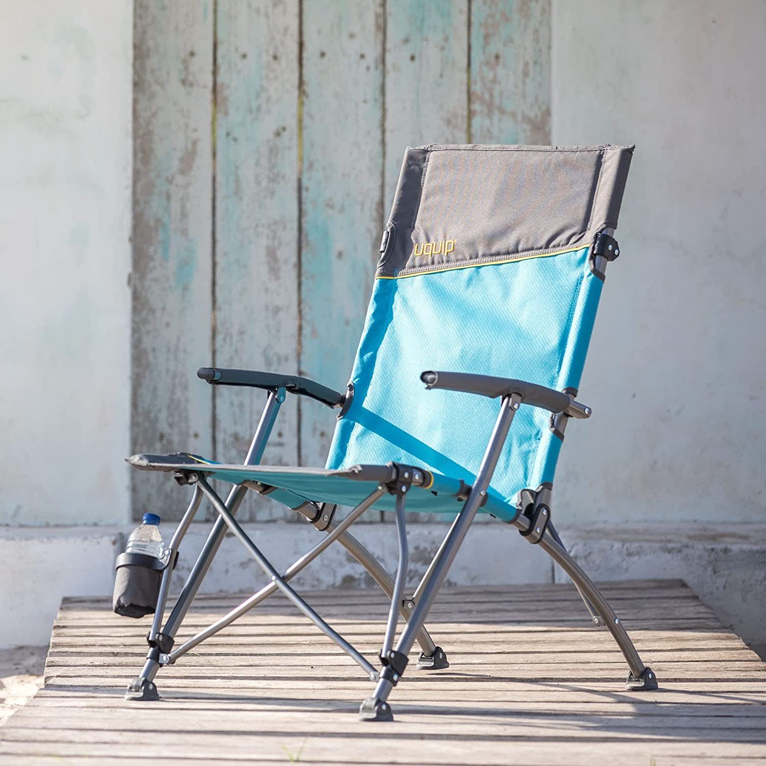 UQUIP Campingstuhl Sidney Campingstuhl - Lounge-Charakter, bis 120 kg Traglast, gepolsterte Armlehnen, breite Standfüße gegen Einsinken in weichem Boden, hohe Lehne