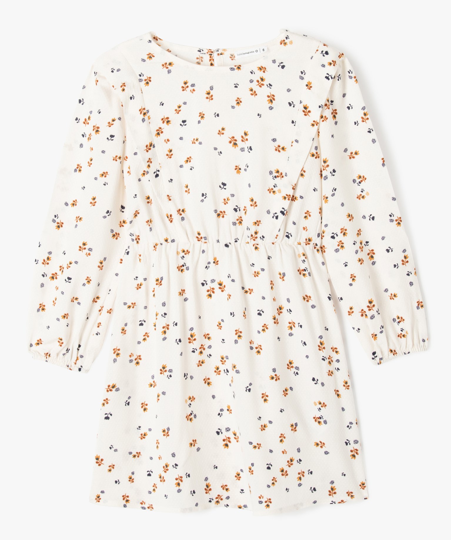 Robe de cérémonie manches longues fleurie fille - LuluCast... ecru | GEMO