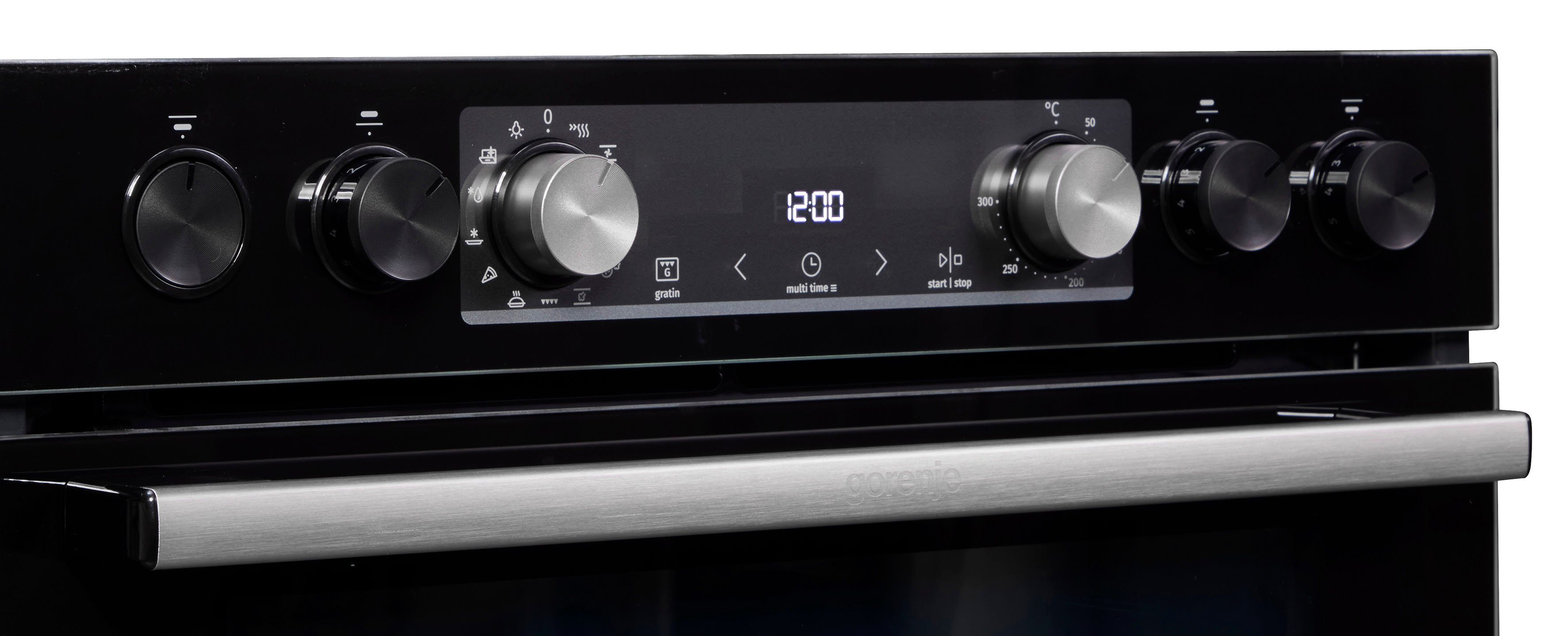 GORENJE Elektro-Herd-Set Black Set 4 Pyrolyse, mit 1-fach-Teleskopauszug, Pyrolyse-Selbstreinigung