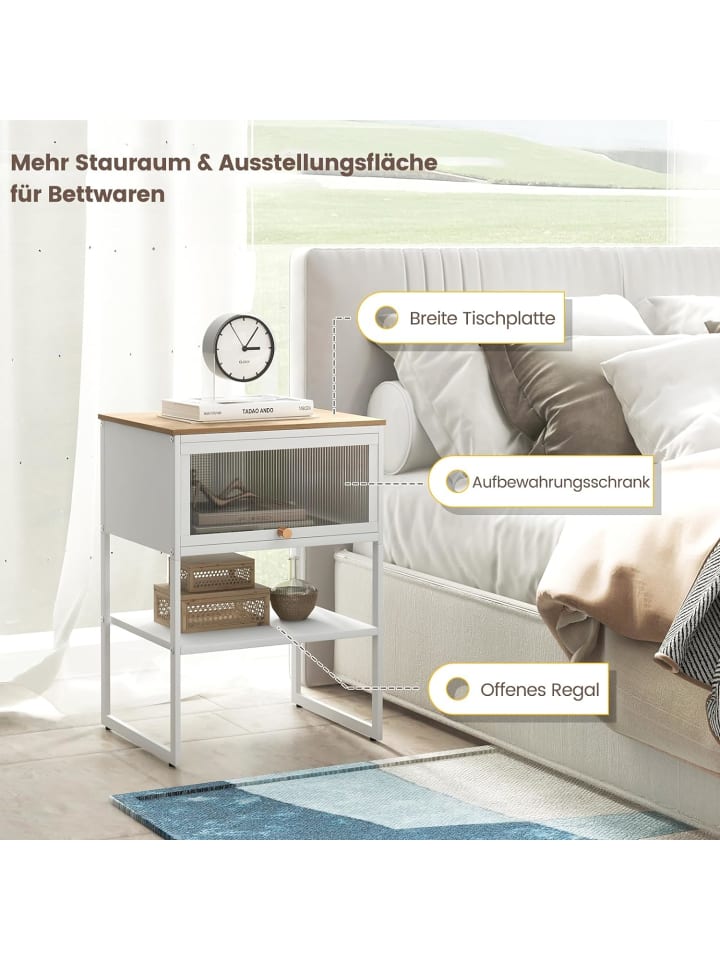 COSTWAY Nachttisch 40cm in Weiß günstig kaufen onesize