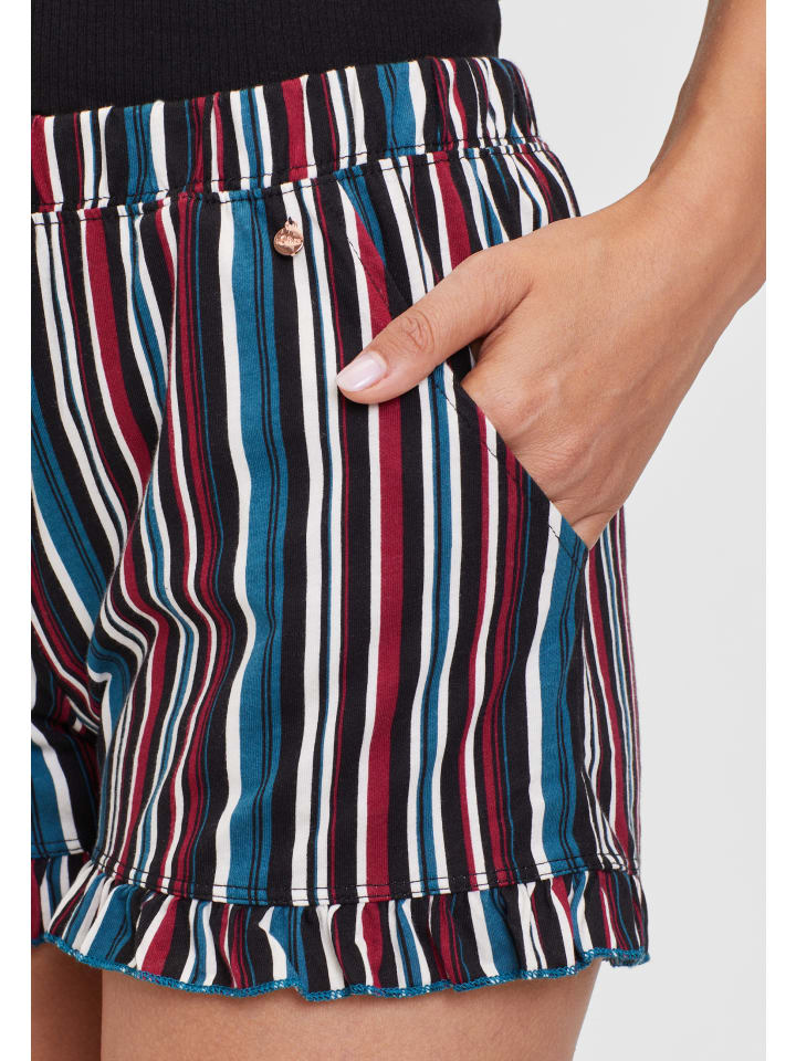 s.Oliver Schlafshorts in petrol-weinrot-gestreift günstig kaufen
