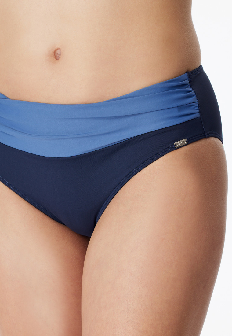 Bügel-Bikini verstellbare Träger Midi-Slip dunkelblau - Ocean Swim