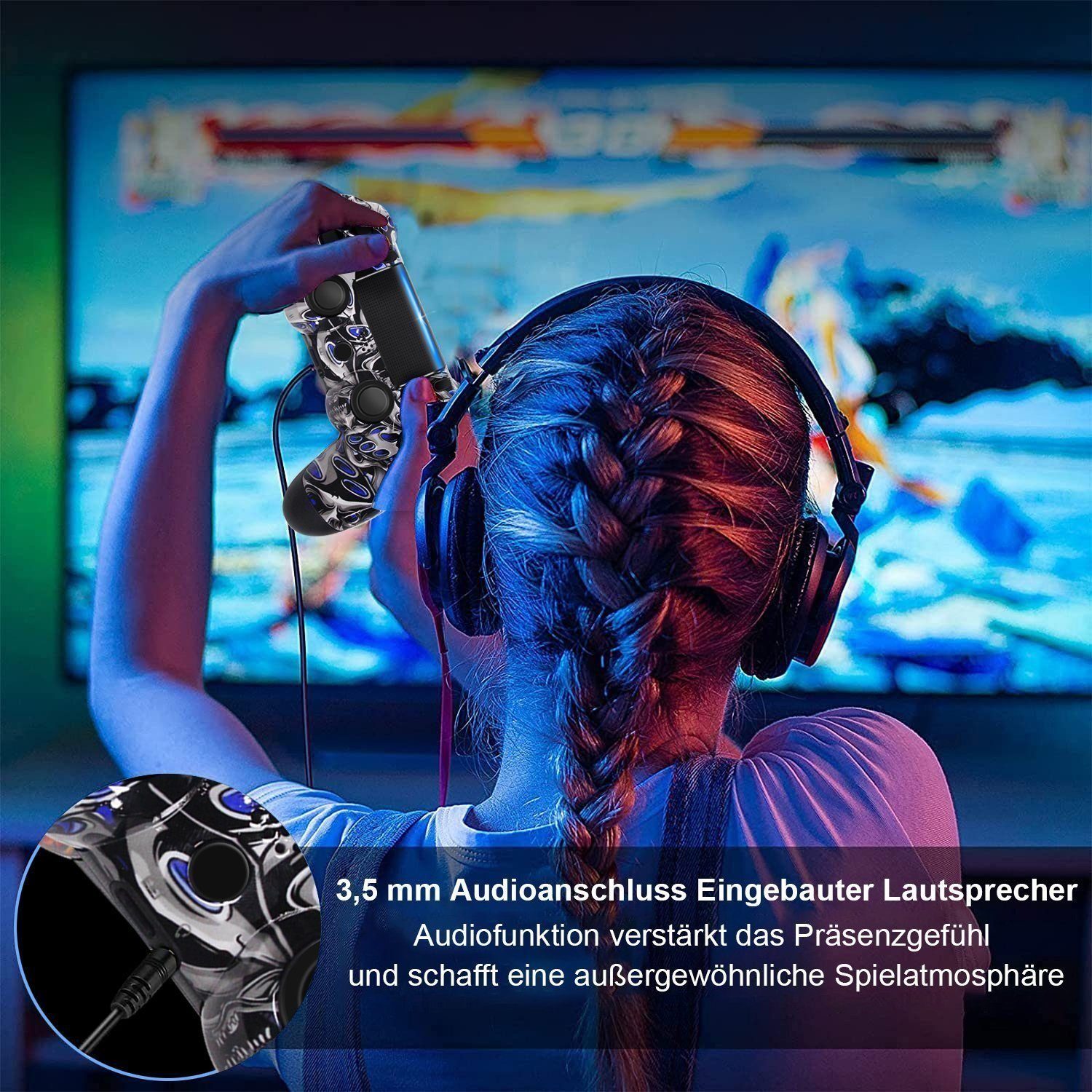 Tadow Wireless Gamepad, Controller, für PS4, Bluetooth(Blau-Todesgeist) PlayStation 4-Controller
