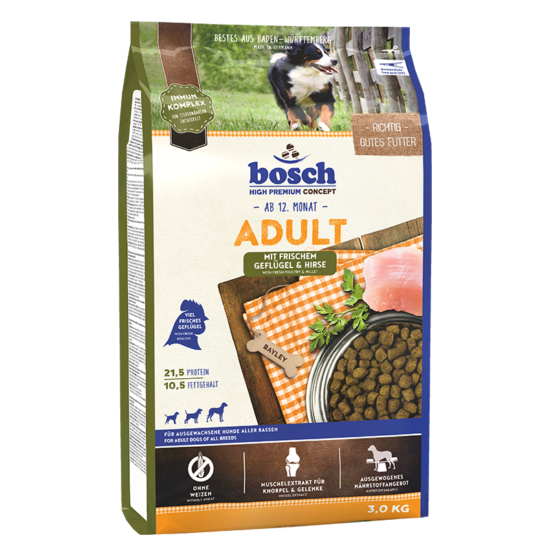 bosch Hundetrockenfutter bosch High Premium Concept Adult Geflügel & Hirse 3 kg